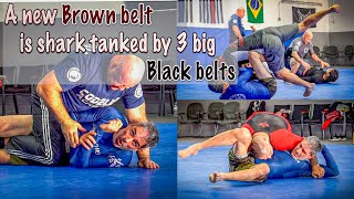 Brown belt shark tanked by 3 big black belts