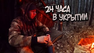 24 ЧАСА В ЛЕСНОМ БУШКРАФТ УКРЫТИИ. ЧТО С СОБАКОЙ? ОТМЕЧАЮ ДЕНЬ РОЖДЕНИЯ. НОЧЬ В ЛЕСУ.