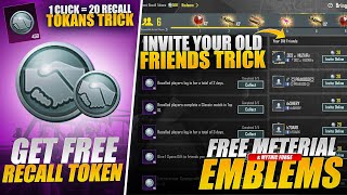 Get Free Recall Tokens | Invite Your Old Friends Trick | 1 Click = 20 Tokans | Free Material | Pubgm