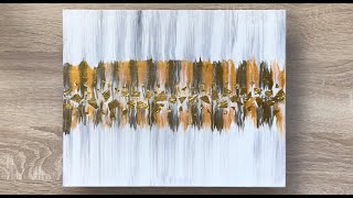 Abstract Acrylic Painting Swipe Technique With Gold Leaf Part 2