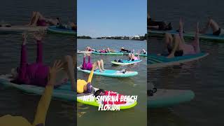 Paddleboard Pilates, Yoga, and fitness in New Smyrna Beach Florida. www.omsunshine.com #paddleboard