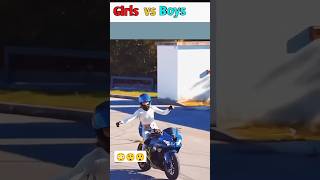 Boys vs Girls bike riding stunts funny moment 🤣😛😜 #bike #automobile #ninjalover #funny #bikeloves @