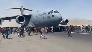 People Try To Get On Plane During Take Off