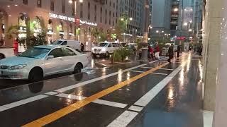 Rain In Madina Munawwara front of  Masjid e Nabvi SAW