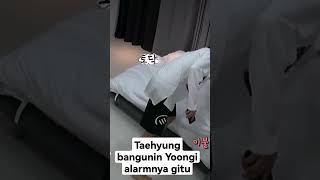 Taehyung lucu banget bangunim Yoongi #bts #jin #jhope #rm #suga #jimin #jungkook #taehyung