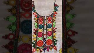 قمیض کے گلے ارو دامن پر ہاتھ کی کڑھائی بہترین ڈیزائن Amazing hand embroidery design on shirt