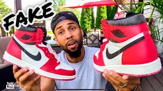 How to Tell a Fake Air Jordan 1 Lost And Found Chicago from Real Pair