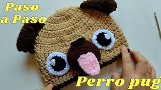 Gorro de PUG perro   CROCHET  tejido paso a paso