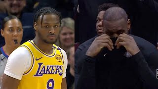 Lebron Holds Back Tears & Gets EMOTIONAL Watching Bronny Play! Bronny First NBA Bucket!