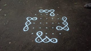 7 x 3 dots beautiful sikku kolam | simple kambi kolam | SathyaSelva Arts