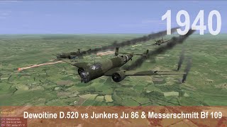 IL-2 1946:  Dewoitine D.520 vs Junkers Ju 86 & Messerschmitt Bf 109