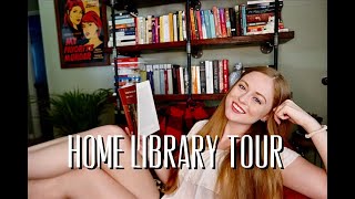 NEW Home Library Tour With DIY Pipe Bookshelves