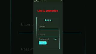 login Page Make In Mobile || #coding #html #shortvideo #java #css #shorts