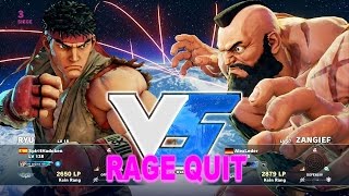 SFV - Ryu (SpiritHadoken) Vs. Zangief - Rage Quit - 60fps ✔