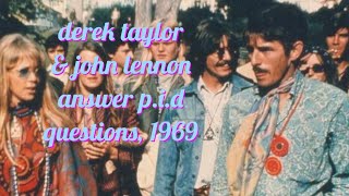 derek taylor and john lennon answer p.i.d questions, 1969✨️