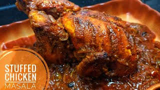 kozhi Narachathu/ Stuffed Chicken  Masala/ No oven /Quick recipe using pressure cooker