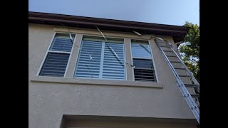 Home Repair bird poop tape using a ladder does froggy fall by froggy