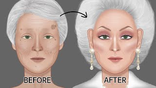 메이크업 ASMR | 고급스러운 할머니 메이크업 애니메이션 | MAKEUP ON MATURE SKIN | Makeup for woman over 70 years old