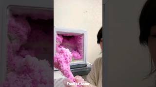 Pink Freezer frost ice eating asmr