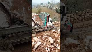 "Thrilling and Risky: Epic Truck Driving in Marble Mines Pakistan!" #shorts #trucks #offroad