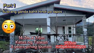 14.7m X 7.6m Bungalow house Katas ng Taiwan bagong bahay na pinatayo malapit na matapos