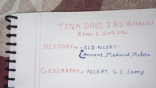 Tina Dabi Booklist for UPSC CSE 2023 | TINA Dabi Booklist