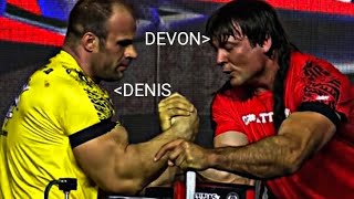 😱😱DEVON VS DENIS😱😱 MOST ENTERTAINING MAYCH EVER🤩💪#armwrestling #devonlarrat #deniscyplenkov #strong😏