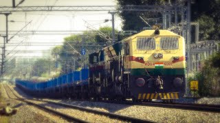 DOUBLE WDG 4 - Down and up a GRADIENT !! Empty Goods Train | Indian Railways