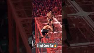 Rock and Brock Lesnar Climbed Steel Cage Top #shorts #wwe #brocklesnar