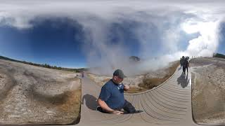 Walking through Geyser Steam with the Insta360One x at Yellowstone National Park