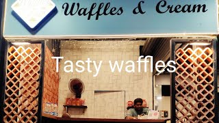 Chocolaty and Caramelly waffles # Waffles and creams #Food #MomoBrothers