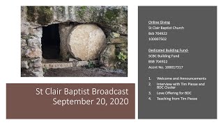 St Clait Baptist Broadcast 20th September 2020