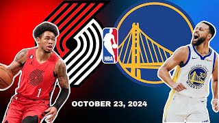 Warriors vs Trailblazers Oct. 23,2024 Full Game Highlights Quick Recap