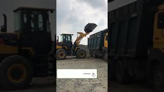 Rocks loading on dump trucks