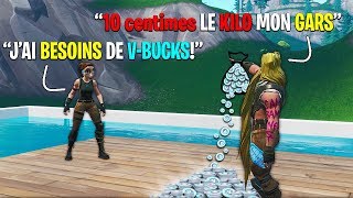 Je fait croire à ce "NOOB" que je suis un TRAFIQUANT de V-BUCKS, il me croit et...