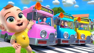 Wheels On The Bus | Colored Buses Version +More Newborn Nursery Rhymes & Original Kids Songs