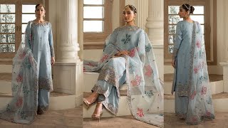 Suave by Emaan Adeel Embroidered Organza 3Pc Unstitched Suit - Esra