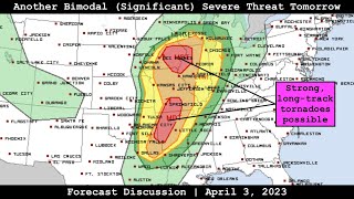 Forecast Discussion - April 3, 2023 - Another Bimodal (Significant) Severe Threat Tomorrow