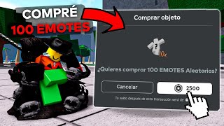 ¡COMPRÉ 100 EMOTES ALEATORIOS EN LOS CAMPOS DE BATALLA MAS FUERTES!