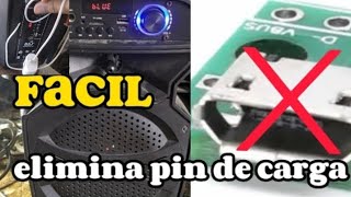 cómo reparar parlante eliminar pin de carga poner directo 100%  paso a paso