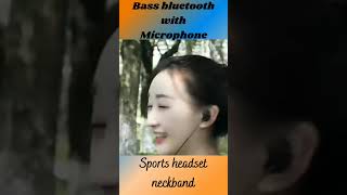 New bass bluetooth headset with microphone stereo neckband sports headset#short video #TF card