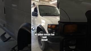 Ford E250 Camper Van gets a custom fuel tank! #fordvan #campervan #vanlife #shorts