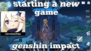 genshin impact starting a new game #genshinimpact #genshinimpactgameplay