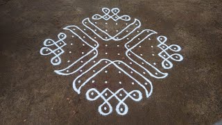 12 dots karthigai madha sikku kolam | simple kambi kolam | SathyaSelva Arts