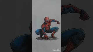 Drawing 🕷Spiderman🕷 with pencil colors #shorts #sketch #marvel #spiderman #shortsfeed #ytshorts #mcu