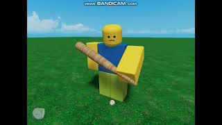 Noob playing baseball