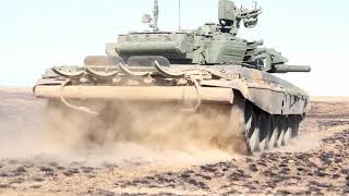 Russian main battle tank T-90 in action