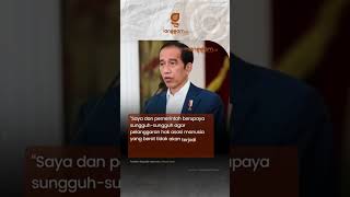 Presiden Jokowi tegaskan kesungguhan pemerintah agar pelanggaran HAM yang berat tidak terjadi lagi.