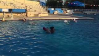 Identical twins swim lessons