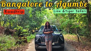 Bangalore to Agumbe Roadtrip|Tiger &Lion Safari Shimoga|Homestay at Thirthalli|Ep1|Karaj Vlog